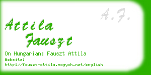 attila fauszt business card